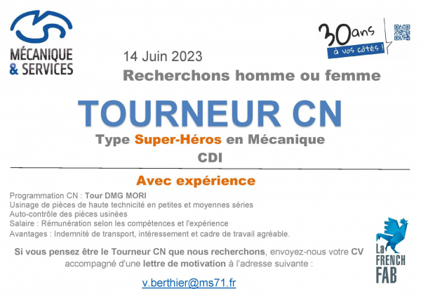 RECRUTEMENT TOURNEUR CN